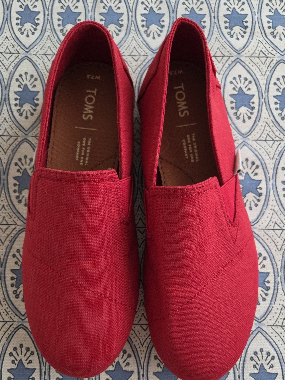 TOMS Red Slip-On Canvas Shoes